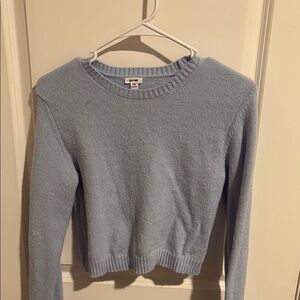 Wild Fable Blue Crew Neck Cropped Sweater